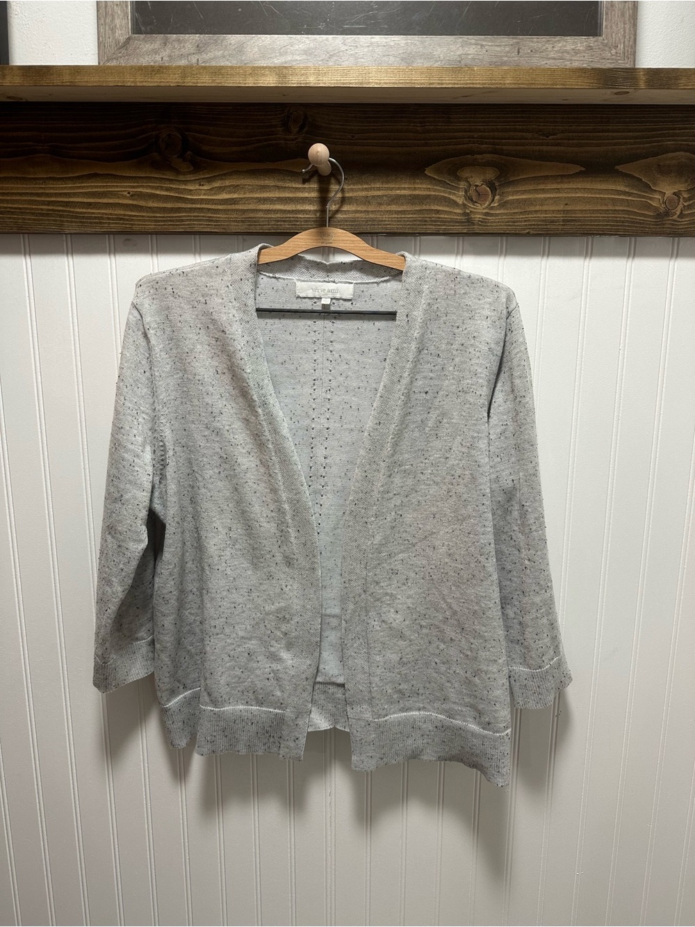 Verve Ami Light Gray Open-Front Cardigan